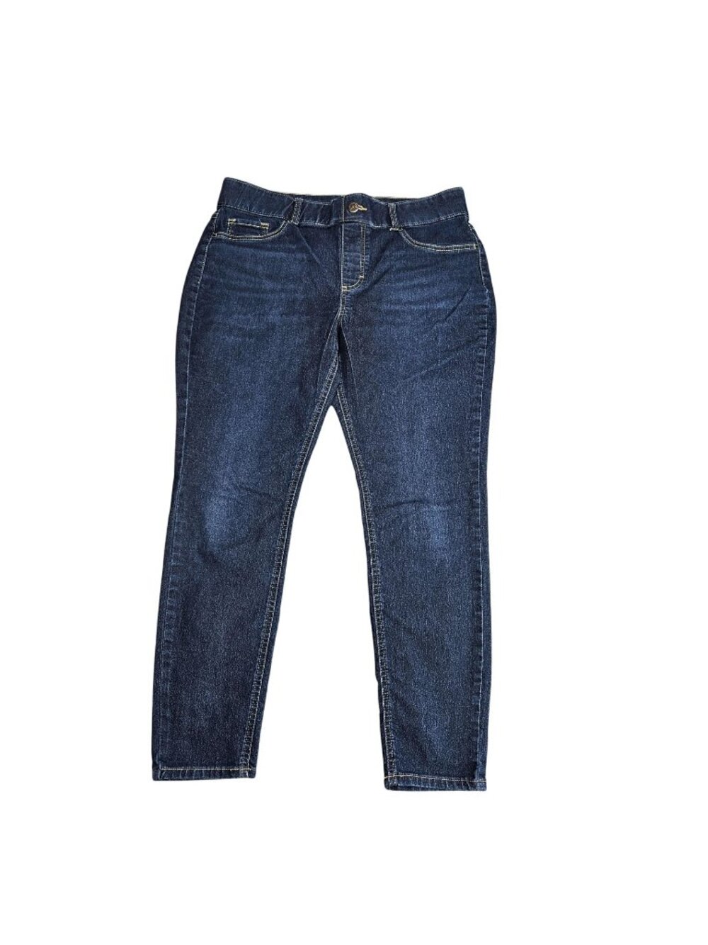 Lee Straight Jeans Womens Large Blue‎ Dark Wash High Rise Pull On Denim